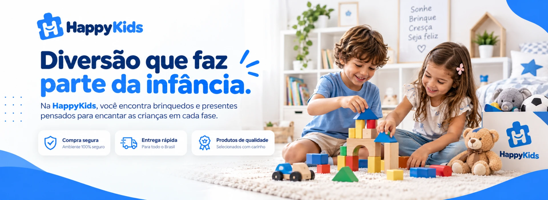 Diversão que faz parte da infância — brinquedos e presentes HappyKids